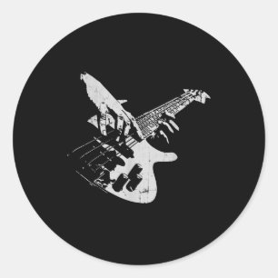 Bass Guitar Player Gift Bassist Classic Round Sticker