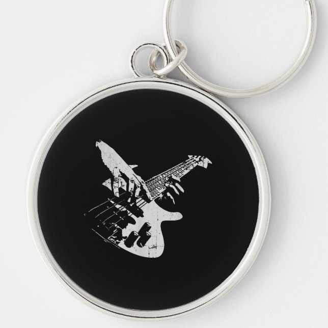 Bass Guitar Player Gift Bassist Keychain (Front)