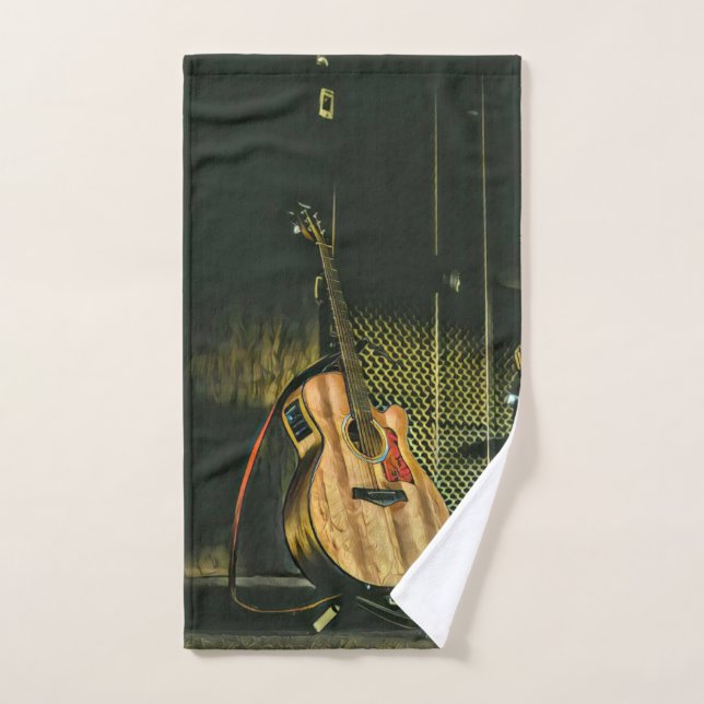 Bass guitar player hand towel (Hand Towel)