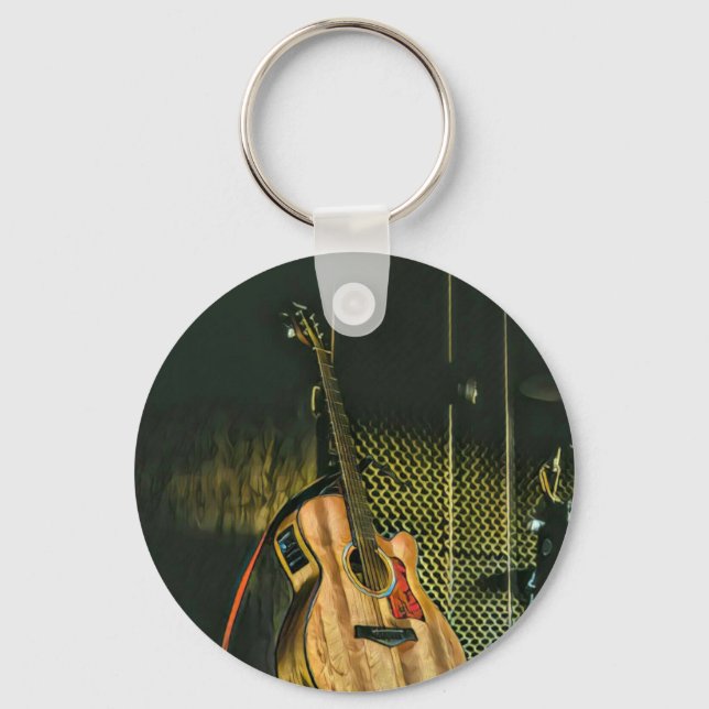 Bass guitar player keychain (Front)