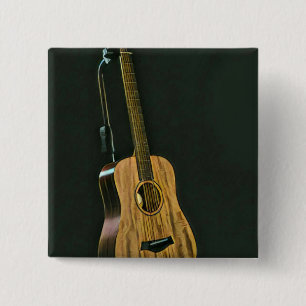 Bass guitarist gift 2 inch square button