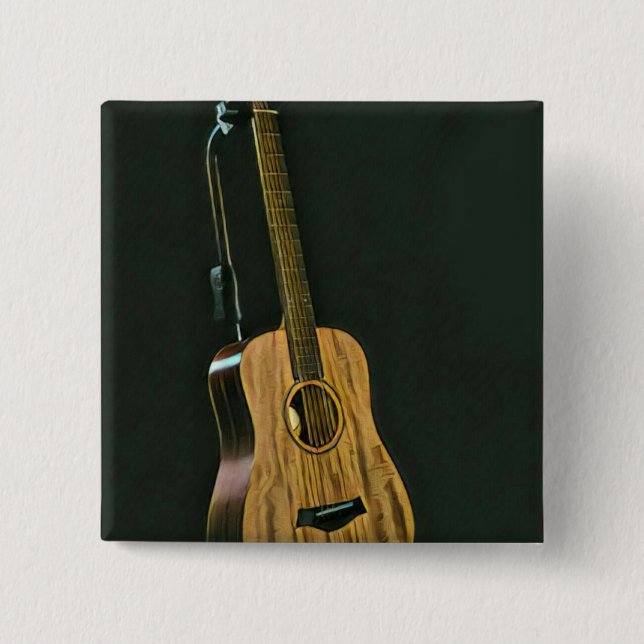 Bass guitarist gift 2 inch square button (Front)