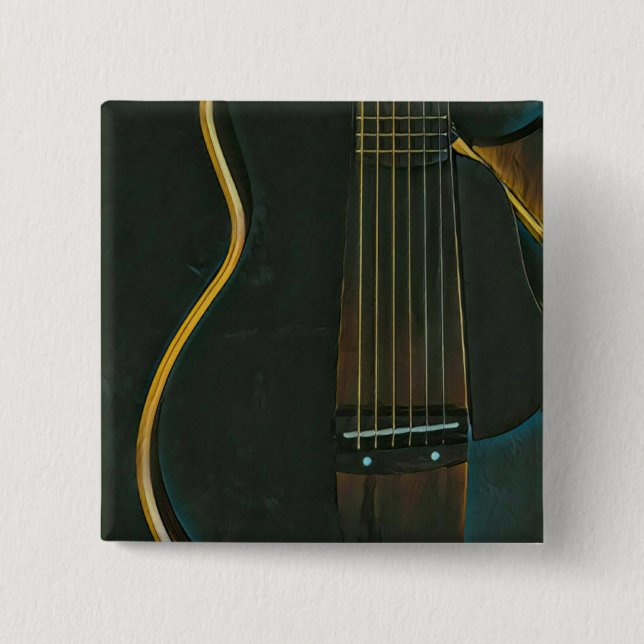 Bass guitarist gift 2 inch square button (Front)