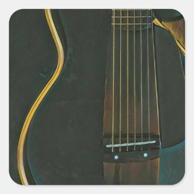 Bass guitarist gift square sticker (Front)