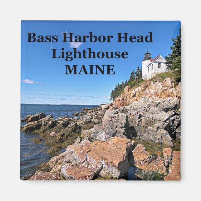 Bass Harbour Head Lighthouse, Maine Carré Magnet (Devant)
