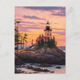 Bass Harbour Head Lighthouse Sunrise      Postcard