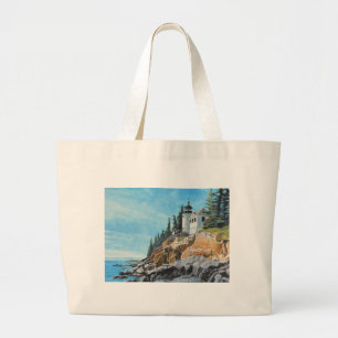 Bass Harbour Lighthouse Large Tote Bag
