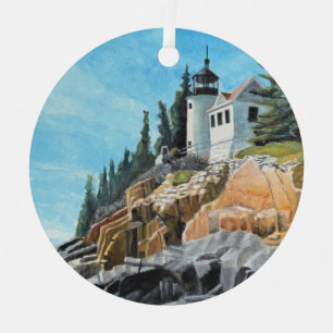 Bass Harbour Lighthouse Metal Ornament