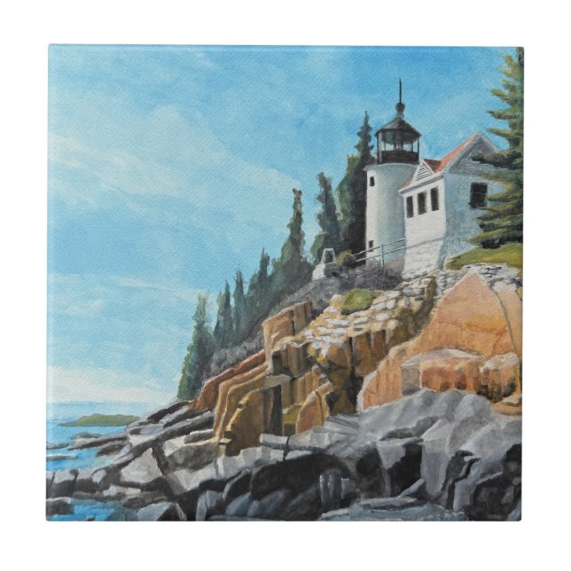 Bass Harbour Lighthouse Tile (Front)