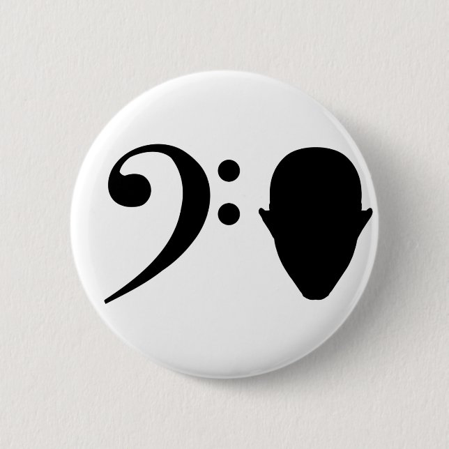 Bass Head 2 Inch Round Button (Front)