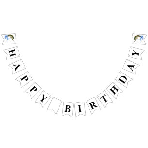 Bass Jumping Fishing Happy Birthday Bunting Flags