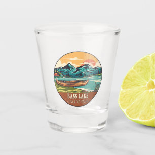 Bass Lake California Boating Fishing Emblem Shot Glass