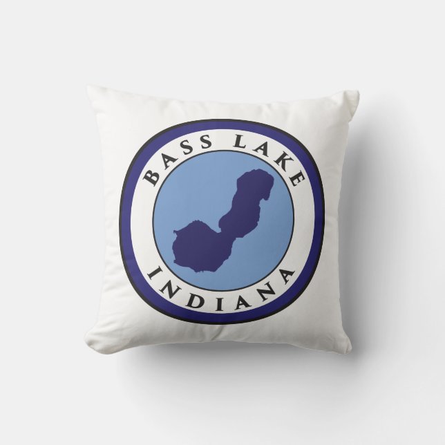 Bass Lake, Indiana Throw Pillow (Front)