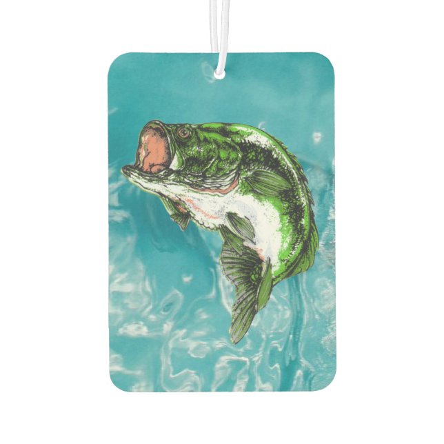Bass leaping from water air freshener (Back)