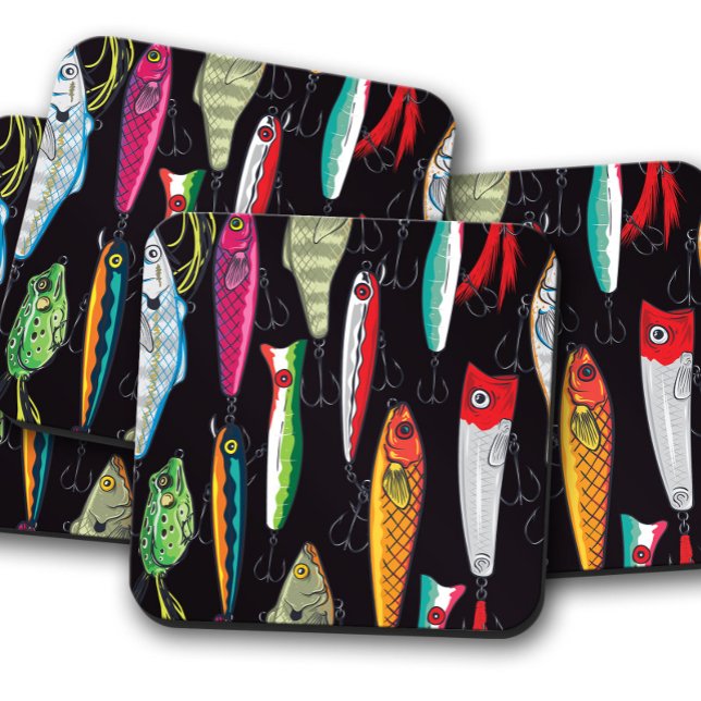 Bass Lure Mania | Ensemble de Dessous de verre de  (Créateur téléchargé)