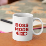Bass Mode On-Red Typography Coffee Mug<br><div class="desc">This striking red typography design is essential for those who lead with confidence. Boss Mode is on.</div>