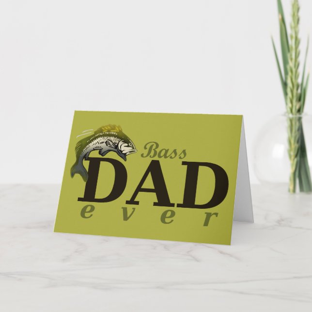 Bass Papa Meilleur Papa Pun Fête des pères Carte (Devant)