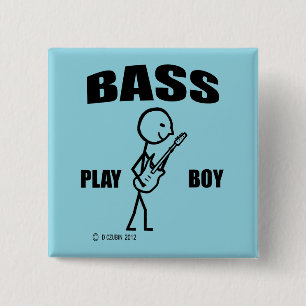 Bass Play Boy 2 Inch Square Button