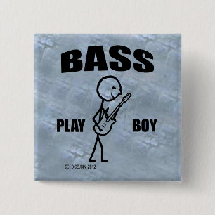 Bass Play Boy 2 Inch Square Button