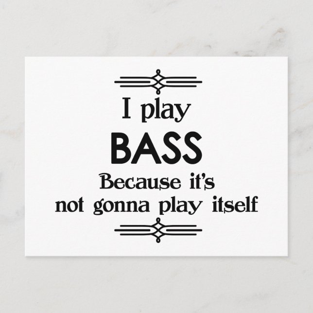 Bass - Play Itself Funny Deco Music Postcard (Front)