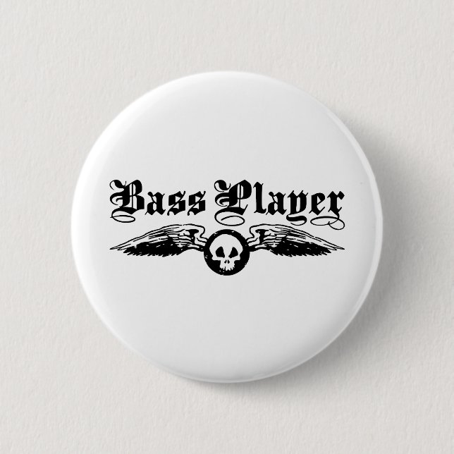 Bass Player 2 Inch Round Button (Front)