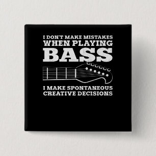 Bass Player 2 Inch Square Button