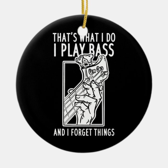 Bass Player Bass Guitar  Ceramic Ornament (Front)