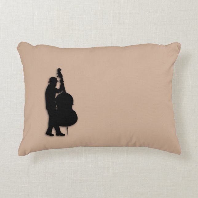 Bass Player Brown Accent Pillow (Front)