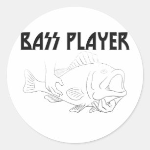 Bass Player Classic Round Sticker