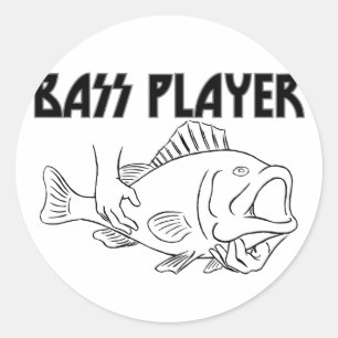 Bass Player Classic Round Sticker