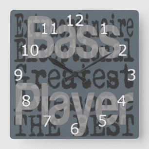 Bass Player Extraordinaire Square Wall Clock