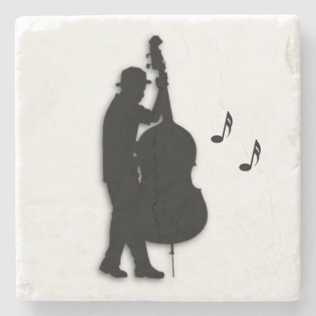 Bass Player Musician  Stone Coaster (Front)