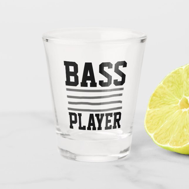 Bass Player Shot Glass (Front)