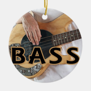 bass player text four string bass hands ceramic ornament