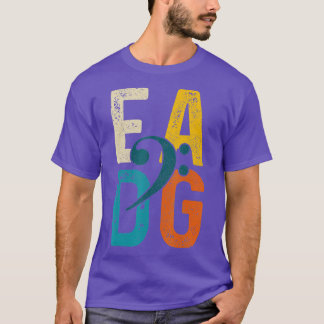 Bass Player Vintage EADG Double Bass Clef Bassist T-Shirt