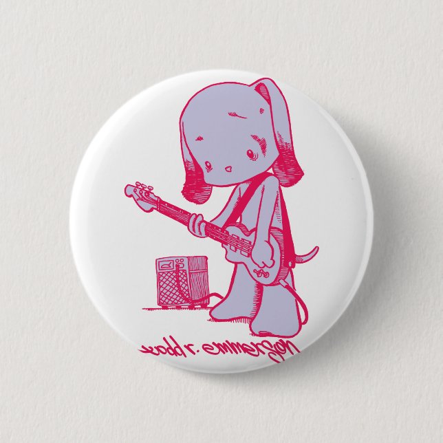 Bass Puppy 2 Inch Round Button (Front)