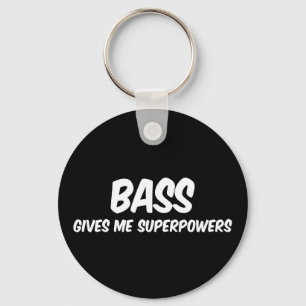 Bass Superpowers Funny Superhero Music Keychain