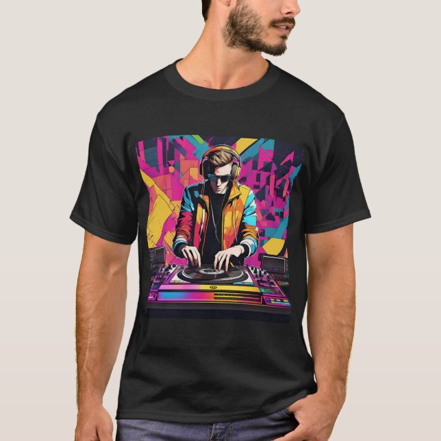 Bass Techno Trance Raves DJ Graphic  T-Shirt (Front)