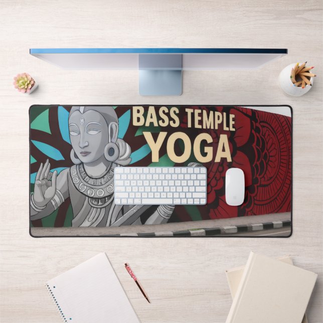 Bass Temple Yoga Desk Mat – Mystic Strings Edition (Office 1)