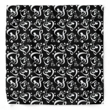 Bass Treble Clef Hearts Music Notes Pattern