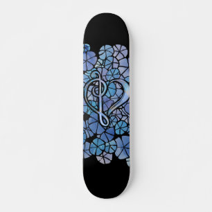 Bass Treble Clef Note Music Heart Love Skateboard