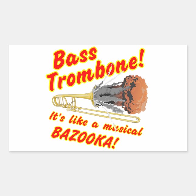 Bass Trombone Musical Bazooka Sticker (Front)