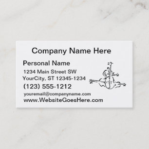 Bass, Upright and Electric Outlines with Man Business Card