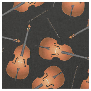 Bass Upright Jazz Music Musician Room Decor Fabric