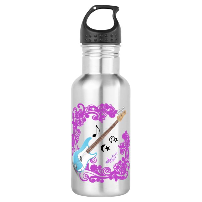 Basse Bleue Guitare Purple Swirl Bouteille d'eau (Devant)