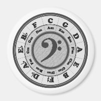 Basse Clef Cercle de Cinquante Grand Magnet rond