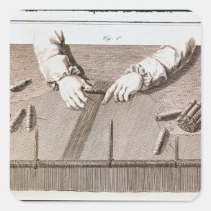 Basse-Lisse technique at the Gobelins tapestry Square Sticker