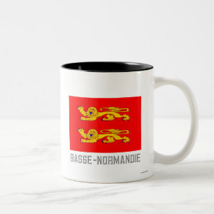 Basse-Normandie flag with name Two-Tone Coffee Mug
