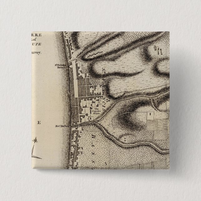 Basse Terre 2 Inch Square Button (Front)