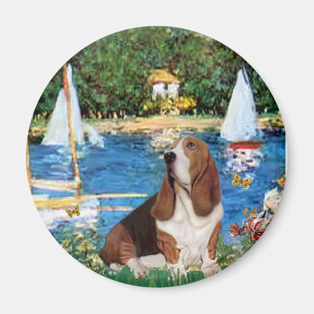 Basset 2 - Sailboats - Customized Magnet (Front)